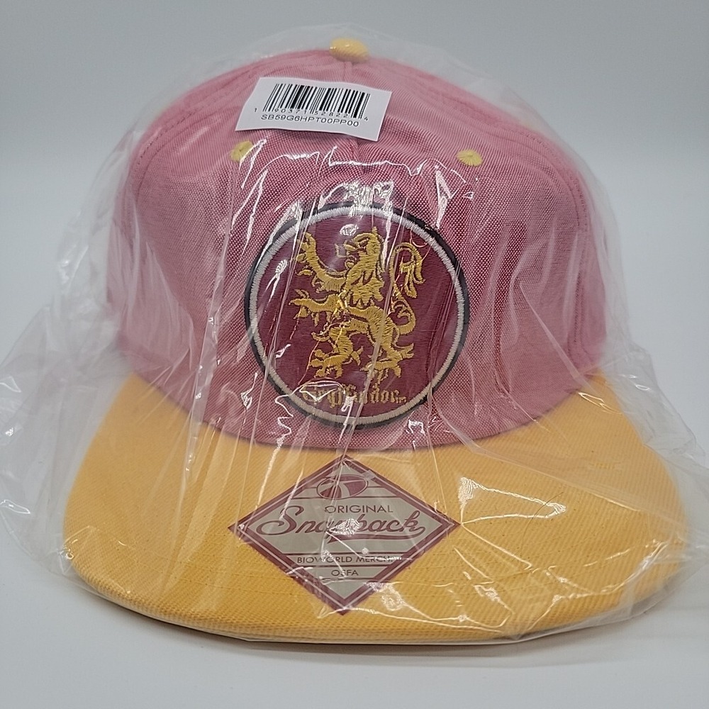 Harry Potter Hat Gryffindor House Oxford Crest Adjustable Snapback Cap Flatbill - Picture 1 of 9